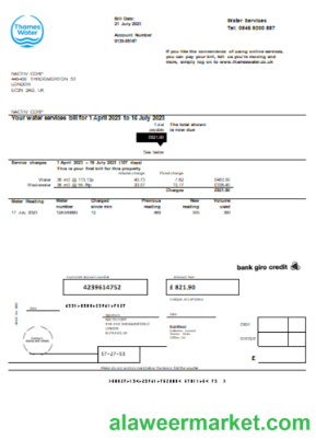 Thames Water utility business bill,  SCR